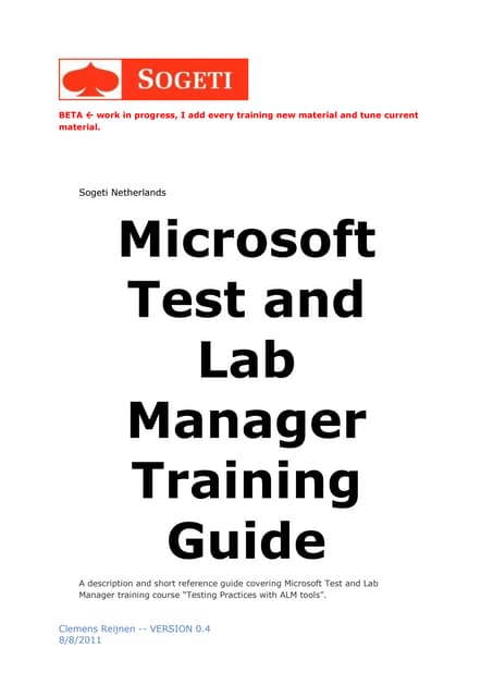 MTLM Visual Studio 2010 ALM workshop
