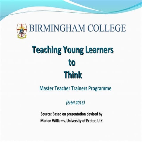 Teaching Young Learners to Think