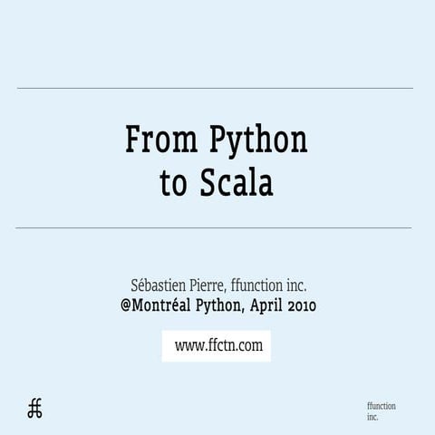 From Python to Scala | PPT