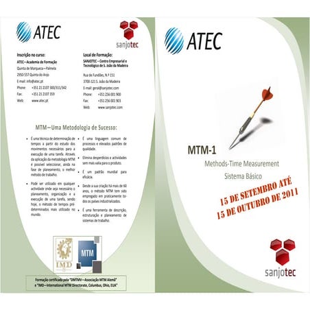 MTM-1 / Sistema Básico: Novo curso em Setembro! | PDF