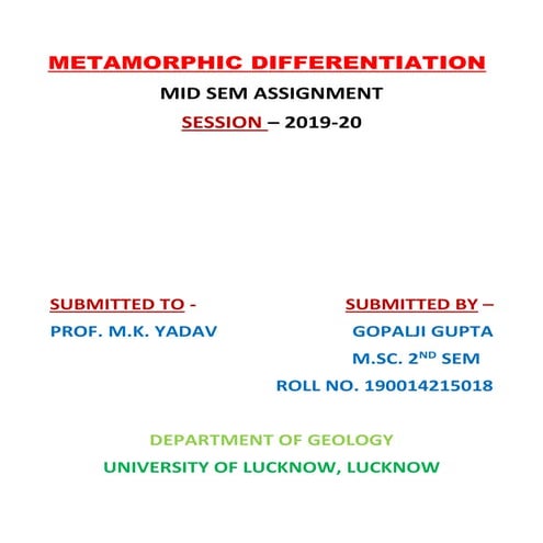 METAMORPHIC DIFFERENTIATION