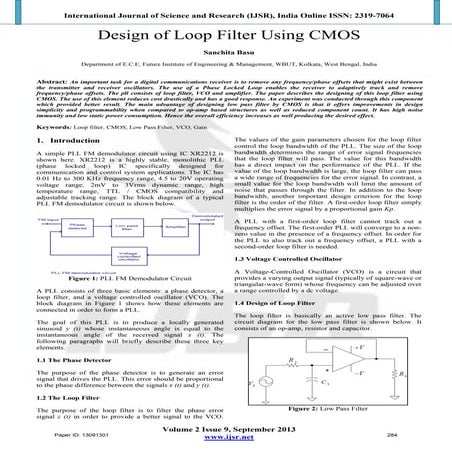 Design of Loop Filter Using CMOS