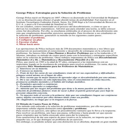 Método george pólya | DOC