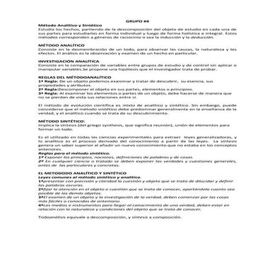 Método analítico y sintético