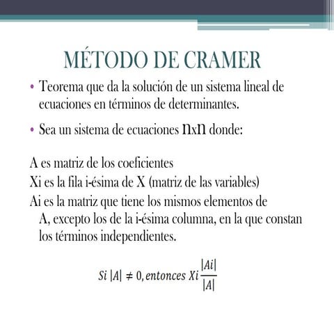 Método cramer(07 09-2012) | PPTX