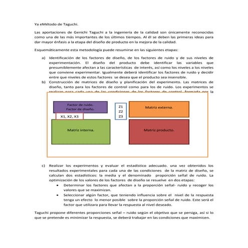 Método de taguchi | DOCX