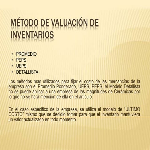 VALUACION DE INVENTARIOS