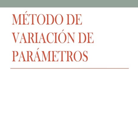 Método de variación de parámetros