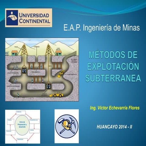 Métodos de explotación subterranea  5ta clase
