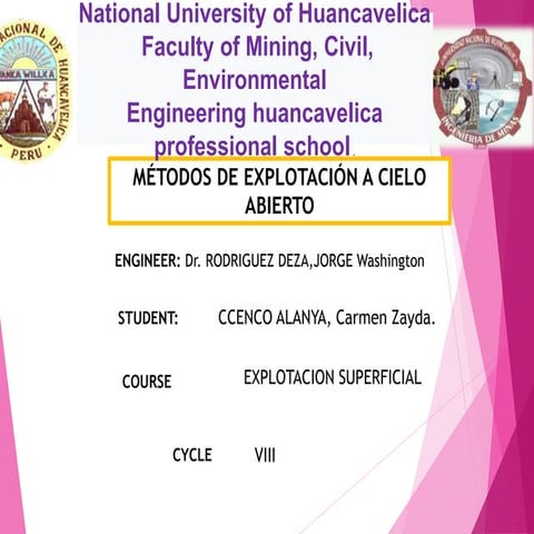 Métodos de explotación superficial