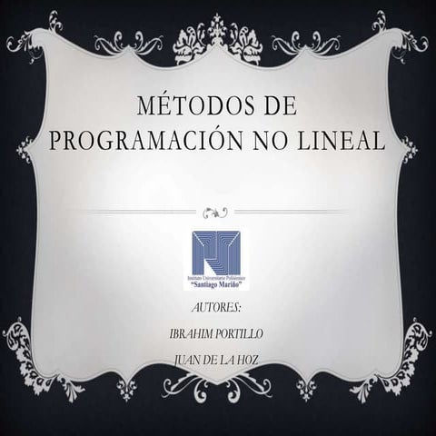 Métodos de programación no lineal