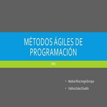 Métodos ágiles de programación