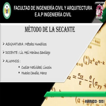 Métodos numéricos   método de la secante