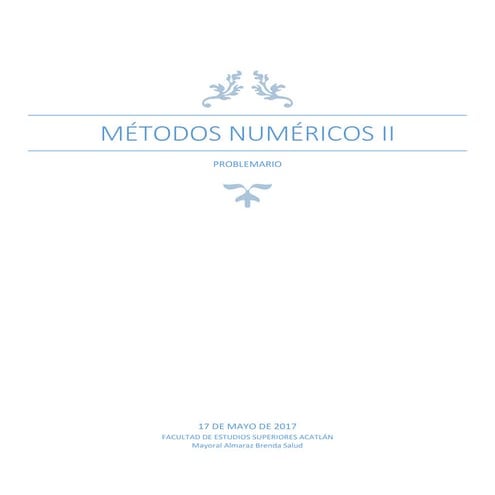 Métodos numéricos- Problemario