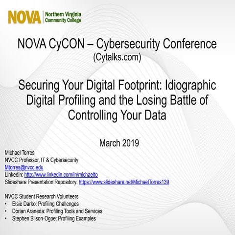 Securing Your Digital Footprint: Idiographic Digital Profiling and the Losing Battle of Controlling Your Data