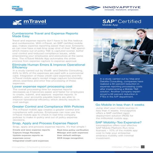 Innovapptive's Mobile Travel & Expenses Solution