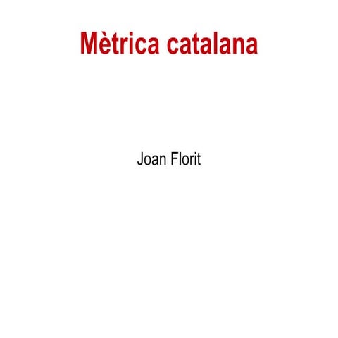Mètrica catalana
