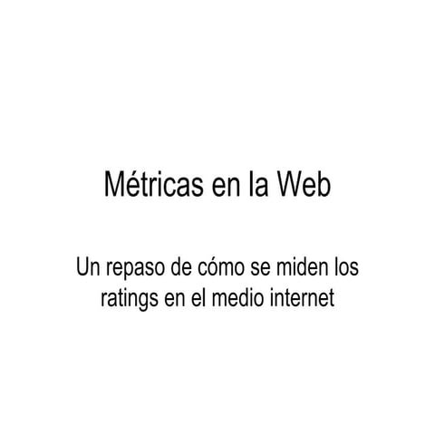Ratings o Métricas en La Web