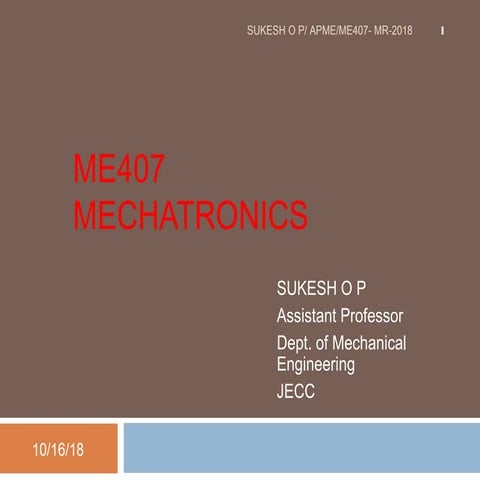 Intro to mechatronics | PPT