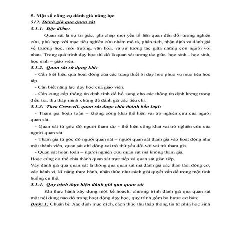 Một số công cụ đánh giá năng lực