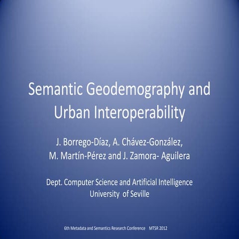 Semantic Geodemography and Urban interoperability
