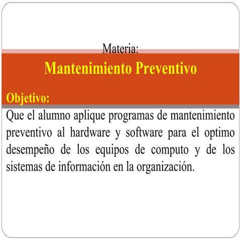 Mantenimiento Preventivo