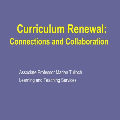 M Tulloch Curriculum Renewal