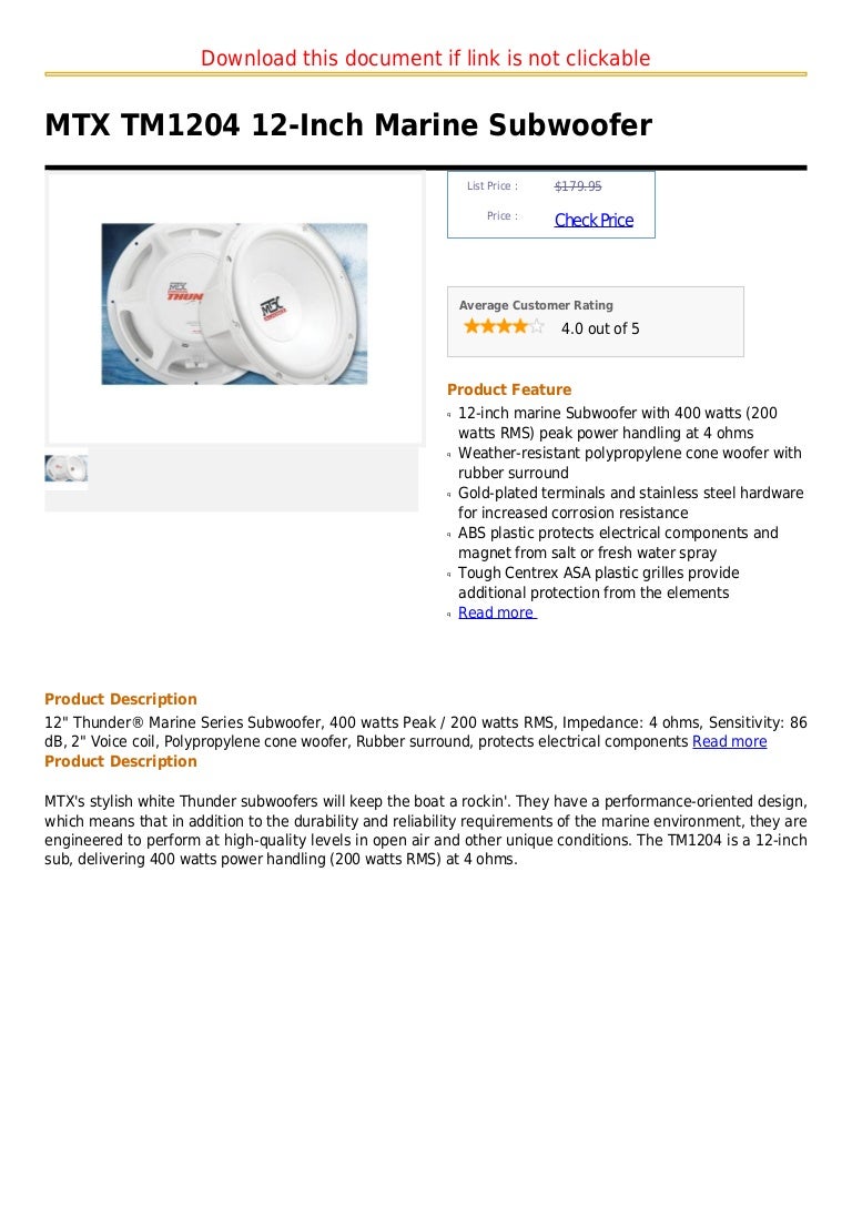 mtx marine subwoofer