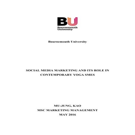 SOCIAL MEDIA MARKETING AND ITS ROLE IN CONTEMPORARY YOGA SMES