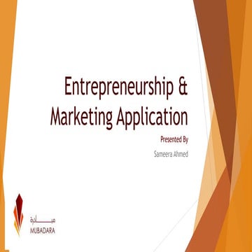 Mubadara - Al Muhemma - Basics of Marketing for Start Ups