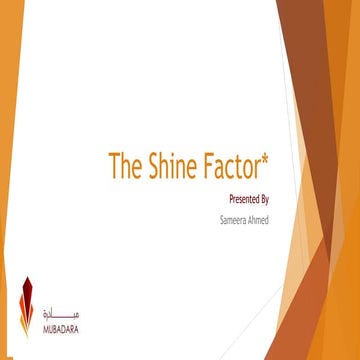 Develop your Shine Factor -Mubadara -For Sitra School - Bahrain