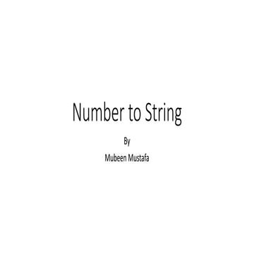 convert number to string 