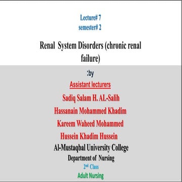 Case study: End stage renal failure | PPT