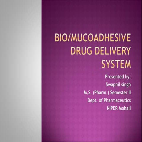 Bio/Mucoadhesive drug deivery system
