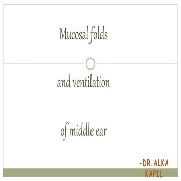 Mucosal folds and ventilation of middle ear  