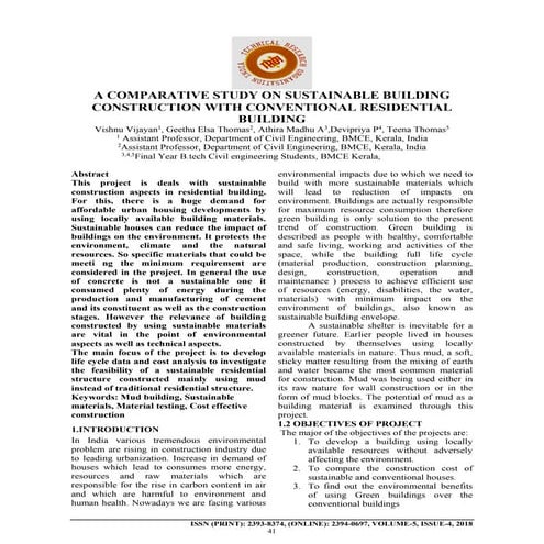 A comparative study on sustainable building construction with conventional re...
