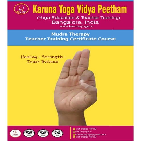 MUDRA THERAPY TEACHER  TRAINING CERTIFICATE COURSE-PART-1