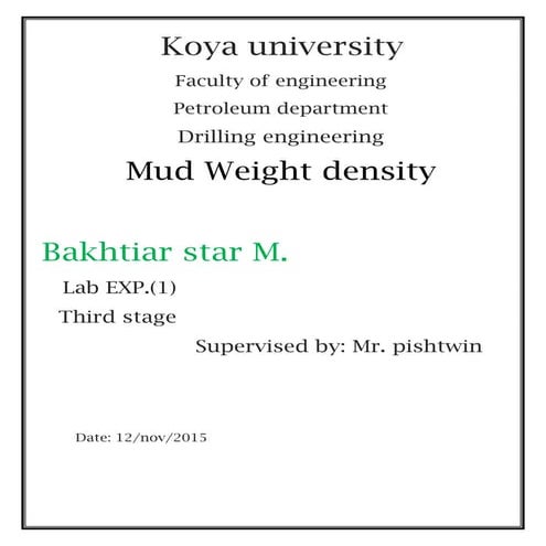 Mud  balance test (drilling fluid lab test)
