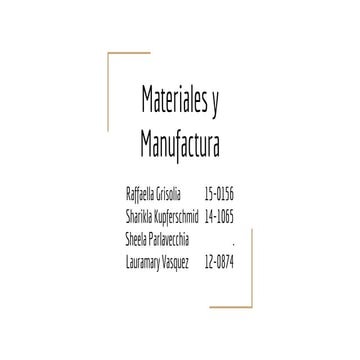 Materiales y Manufactura