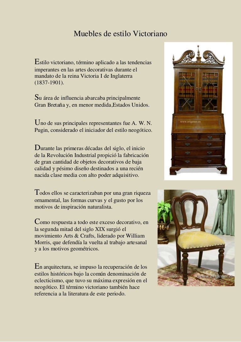 Muebles asturias, muebles de estilo victoriano