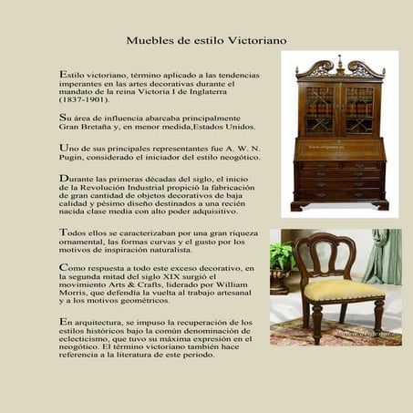 Muebles asturias, muebles de estilo victoriano