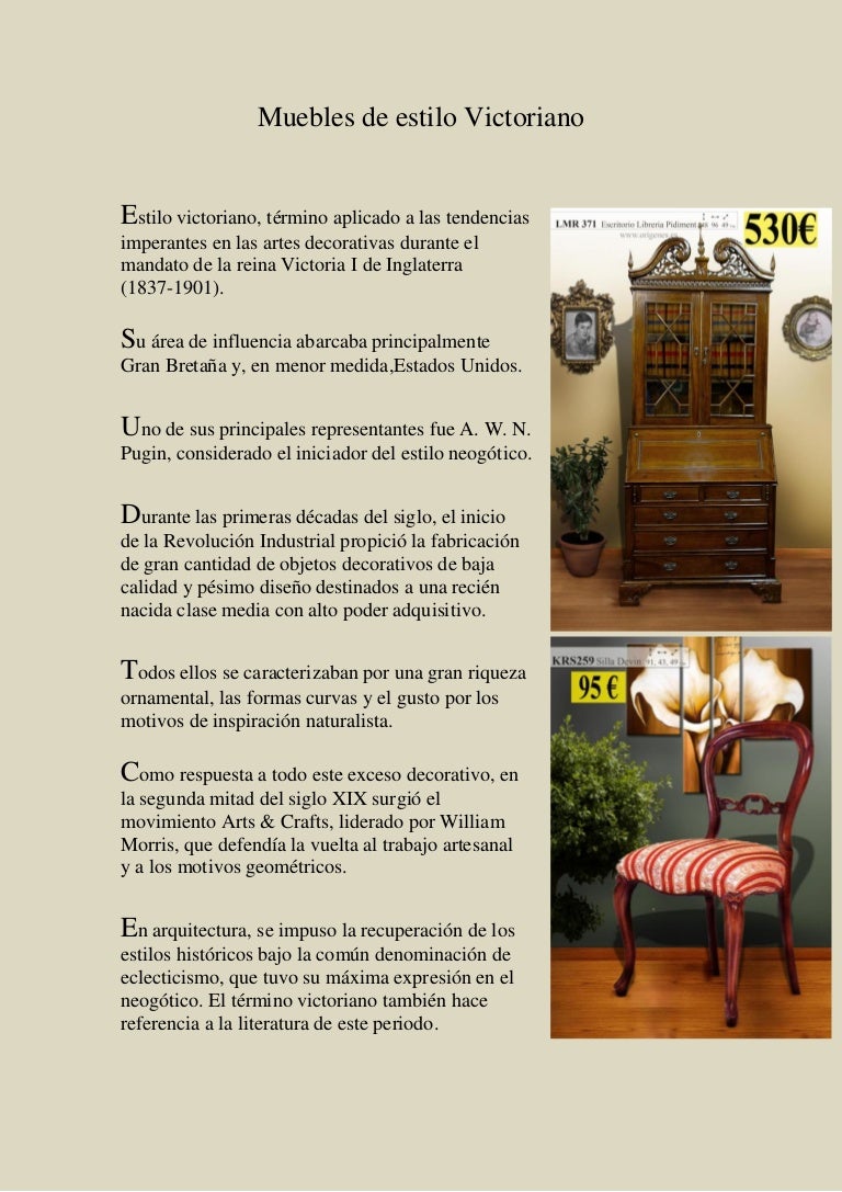 Muebles de estilo victoriano