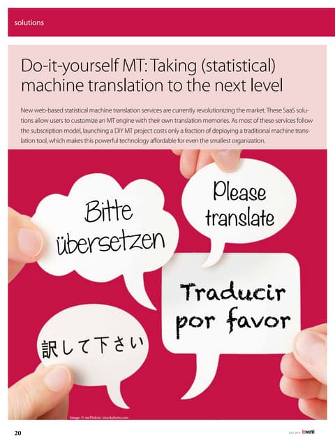 Do-it-yourself Machine Translation