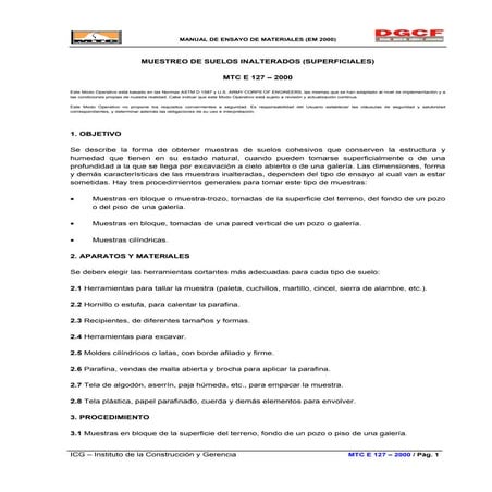 Muestras inalteradas 1