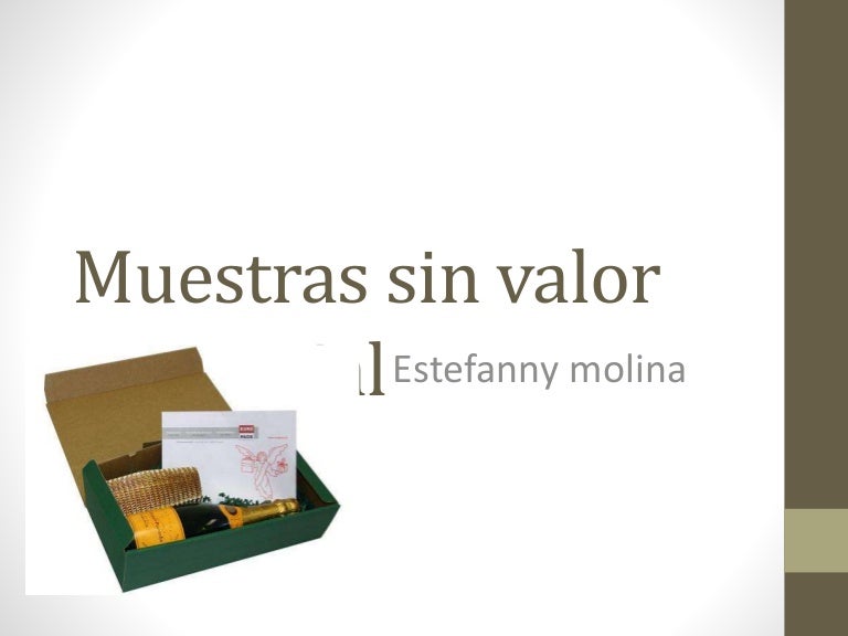 Muestras sin valor comercial
