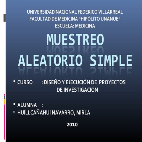 Muestreo aleatorio simple