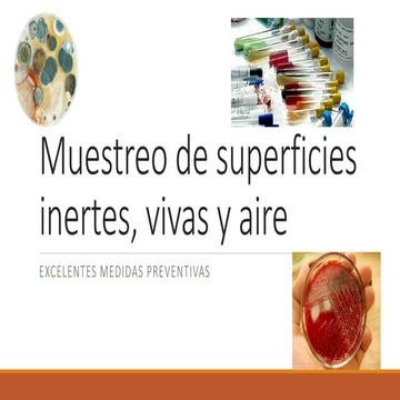 Muestreo de superficies inertes, vivas y aire
