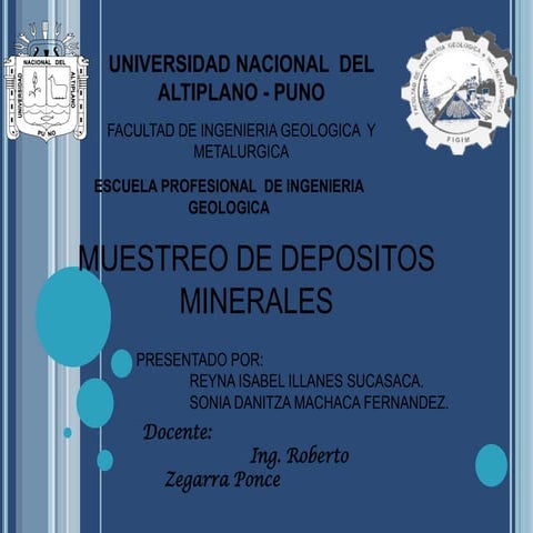 Muestreo en depositos minerales