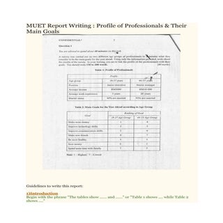 The Example of Muet report writing