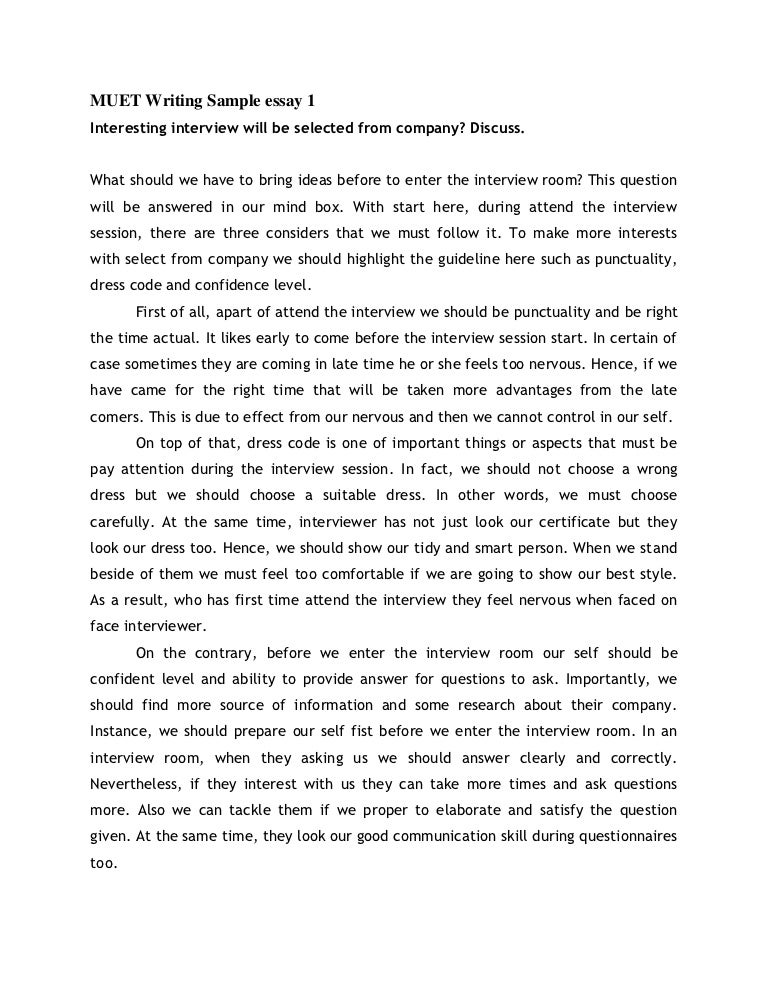 muet writing essay examples